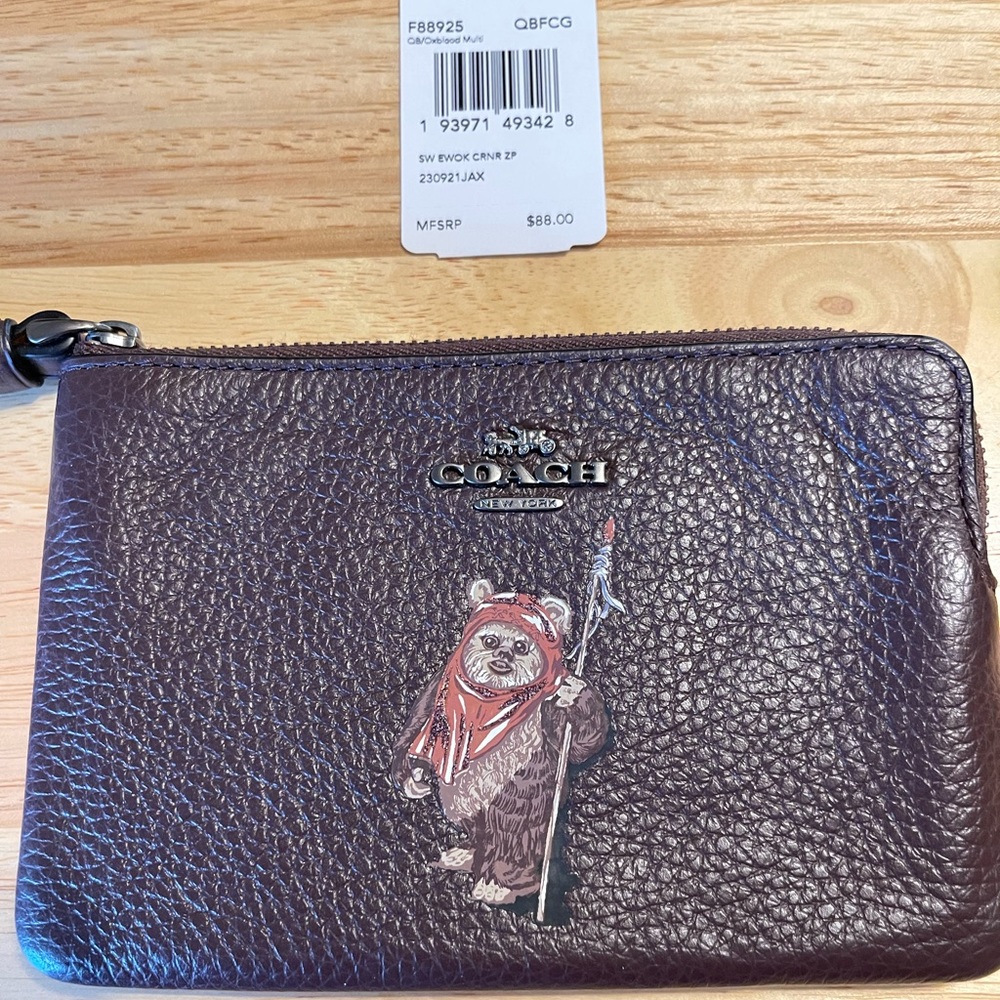 Star Wars X Coach Corner Wristlet With Ewok NEW!